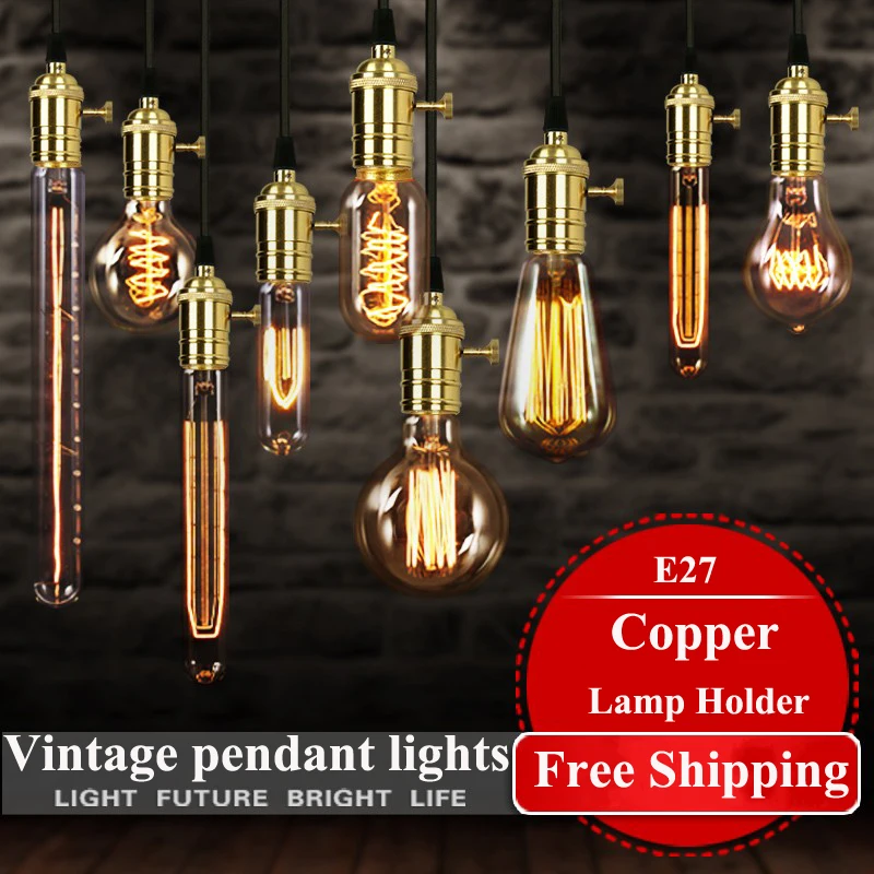 Vintage Light Fittings Set Pearl Black Pendant Lamp Holder E27 B22 3 Variations 