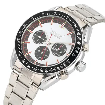 

JARAGAR Brand Men's Watch Automatic Timepiece 3 Small Dials Stylish Mens Watches Bracelet Clasp Luxury Male Clock reloj