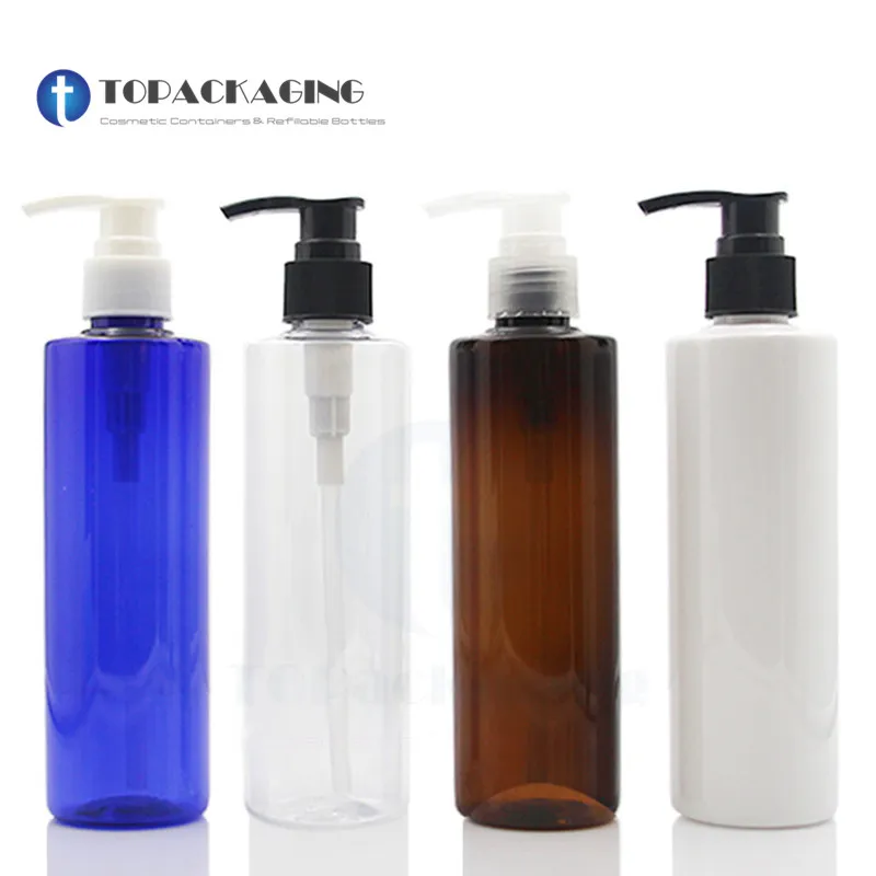 30PCS*250ML Spiral Lotion Pump Bottle PET Plastic Cosmetic Container Empty Shampoo Refillable Sample Makeup Essence Oil Packing | Красота и