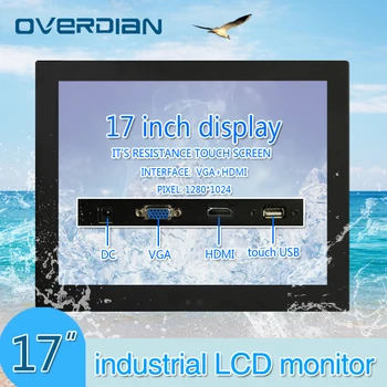 

17" VGA/Touch USB/HDMI Connector LCD Monitor/ Display Resistance Touch Screen Iron Shell 1280*1024 4:3 Hanger Installation