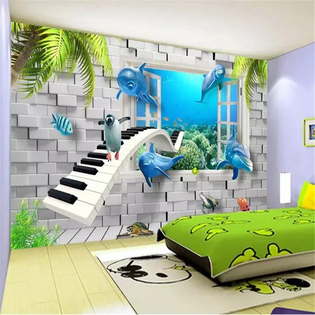Beibehang Personalizado Papel De Parede 3d Hd Underwater World