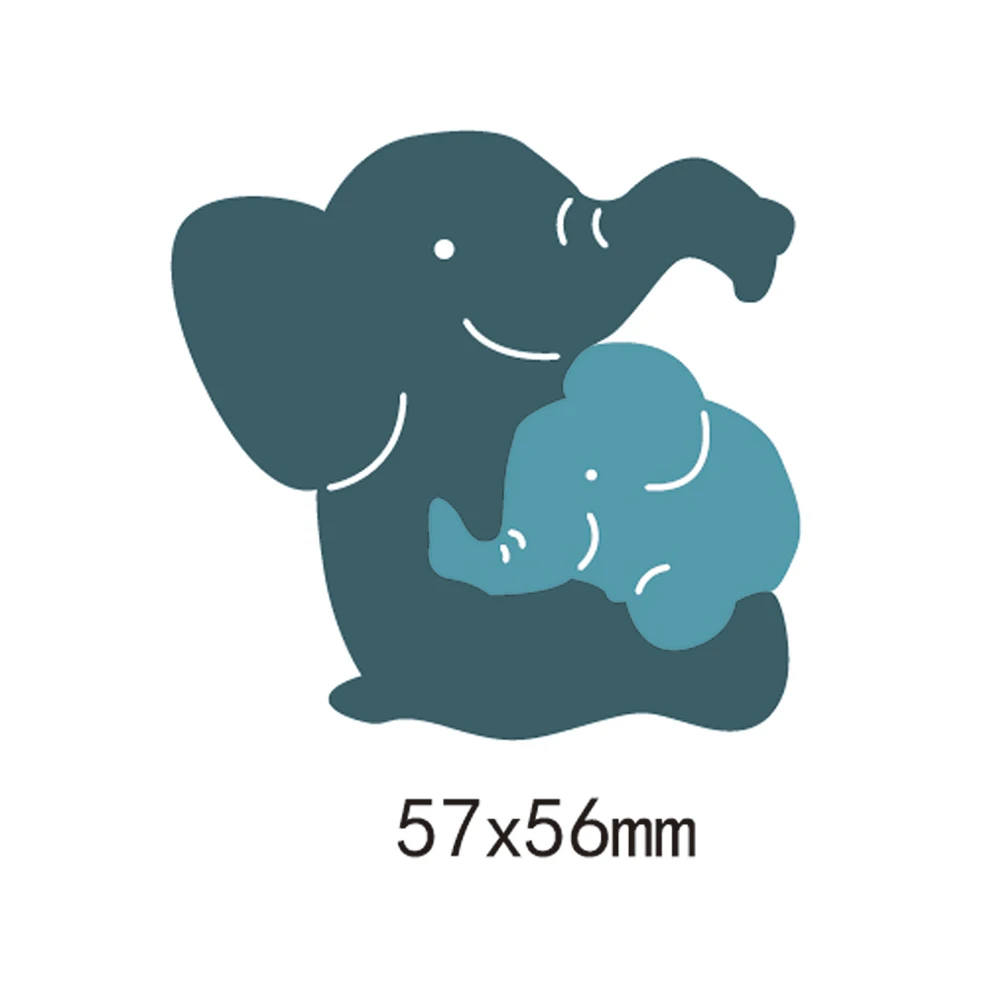 

57x56mm Elephant Mother and Son Metal Stencil for DIY Scrapbooking Photo Album Paper Card Decorative Craft Cutting Dies 2019 New