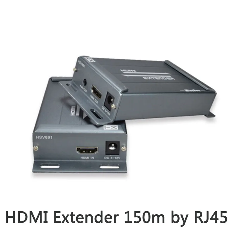 HDMI extender over TCP/IP with Audio Extractor work like HDMI splitter support 1080p HDMI extender via Rj45 150M