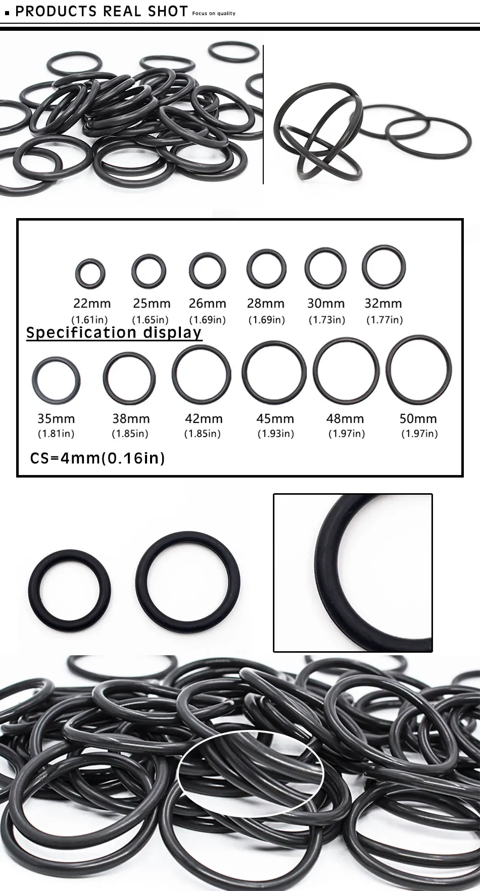 5 pieces 32mm x 38mm x 3mm O-Ring 