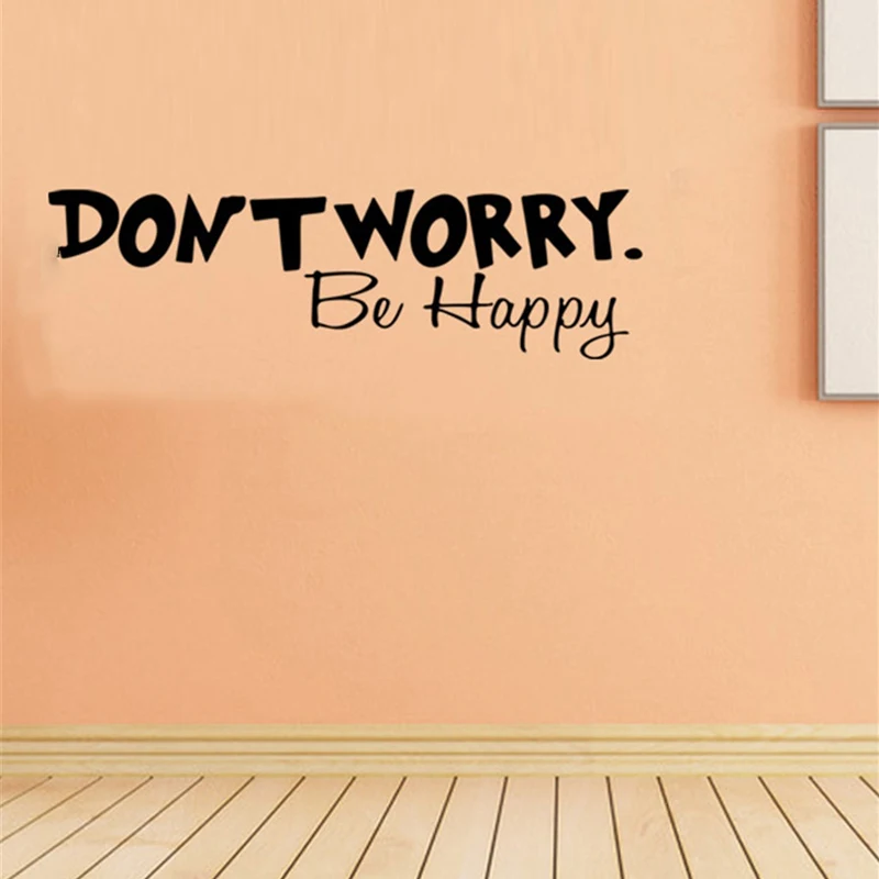 Не волнуйтесь Стильные наклейки на стену с надписью Be Happy для гостиной виниловые