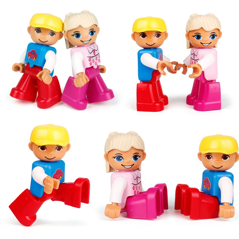 Большой размер Diy горячие фигурки Строительные блоки совместимы с блоками DuploING кирпичи поезд Развивающие игрушки для детей