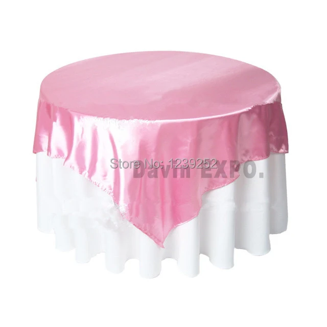 

NEW Arrival 145x145cm ( 57.1" x 57.1" )Pink Table Cloth Banquet Wedding Party Banquet decoration Festival Satin Tablecloth