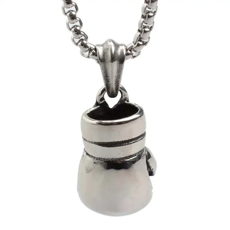 Small Boxing Glove Pendant Fitness Necklace for Men Sporty Jewelry with