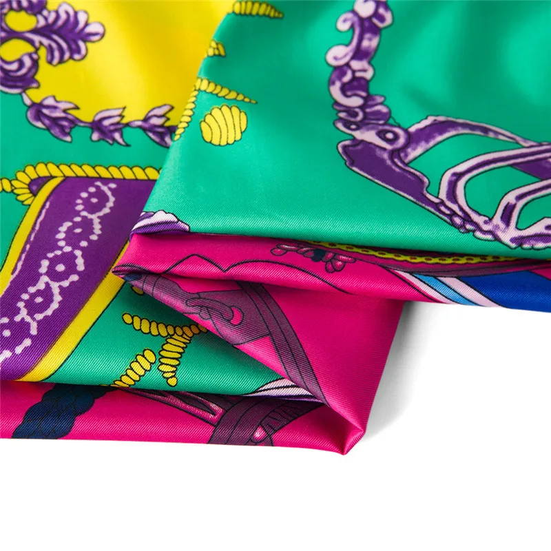 Роскошный брендовый шарф с поясом, саржевый шелковый шарф для женщин, квадратные шарфы, платок с принтом, Женская шаль, обертывания