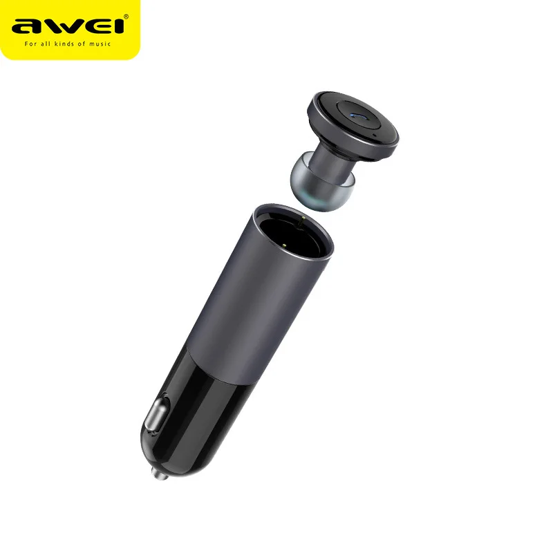 AWEI A870BL Мини Bluetooth Наушники Автомобильное зарядное устройство для телефона
