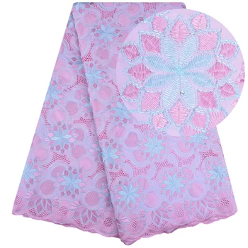 

Embroidery Pink Swiss Voile Net Lace Dress With Stones For Party Dress High Quality Guipure Swiss Lace For Wedding Bridal 1198B