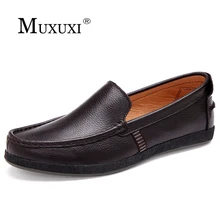 New arrival high quality genuine leather comfortable casual shoes men loafers shoes soft breathable flats driving shoes