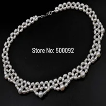 Подлинное ожерелье-чокер из искусственного пресноводного жемчуга ручной работы