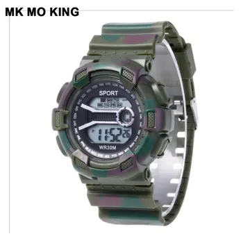 

Fashion Camouflage Waterproof Women's Colorful Sports Stopwatch Alarm LED Digital Digital Men's Clock Bracelet Couple Watches