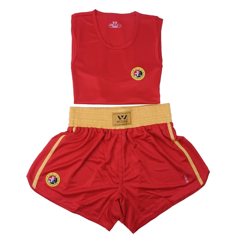 

New style sanda \ kickboxing clothes /training suit /sleeveless embroidered logo "martial" / free shipping
