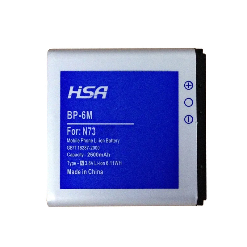 New 2600mah Free Shipping Bp 6m Battery For Nokia 6151 6233 6234