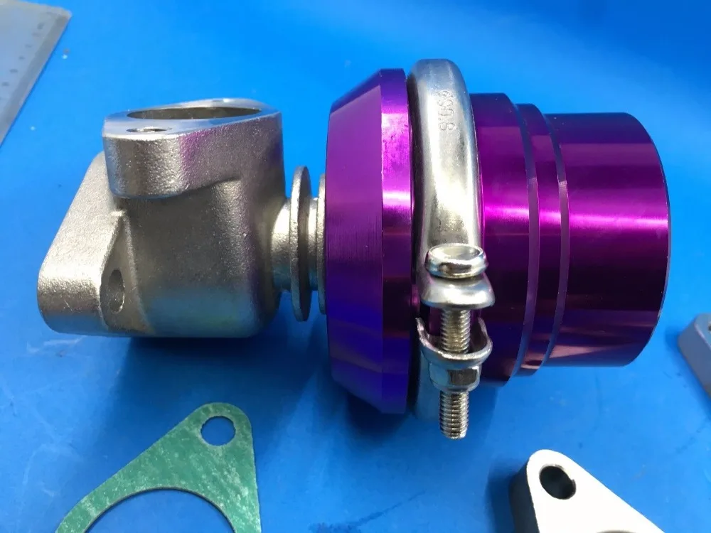 free shhipping GT35MM/38MM for TURBO CHARGER MANIFOLD V-BAND EXTERNAL PURPLE WASTEGATE+8 PSI SPRING