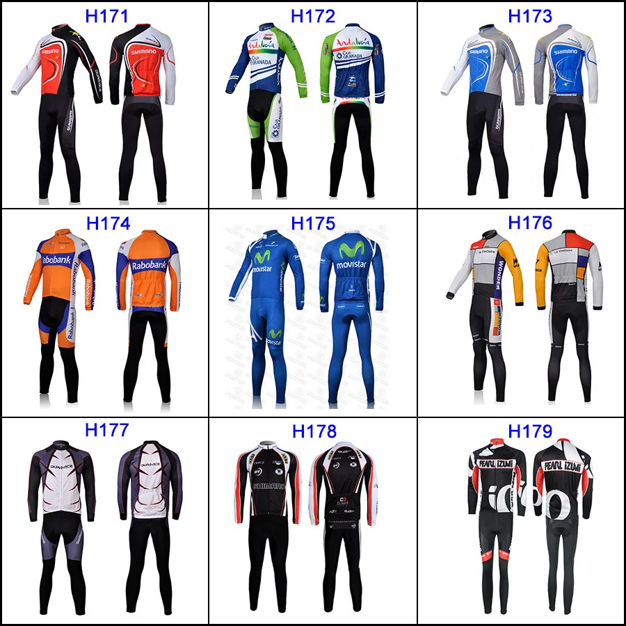 2013 Cycling Jersey!Outdoor Sport Pro Team Men's Long Sleeve Windproof riding clothing/biking suits+Man bicycle pants CH17 |