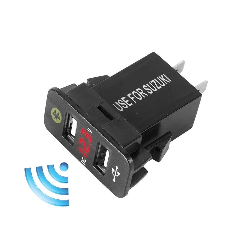  Auto USB Bluetooth Schnelle Lade DC 12-24 V Dual USB Auto Zigarette leichter nterface für Suzuki fü