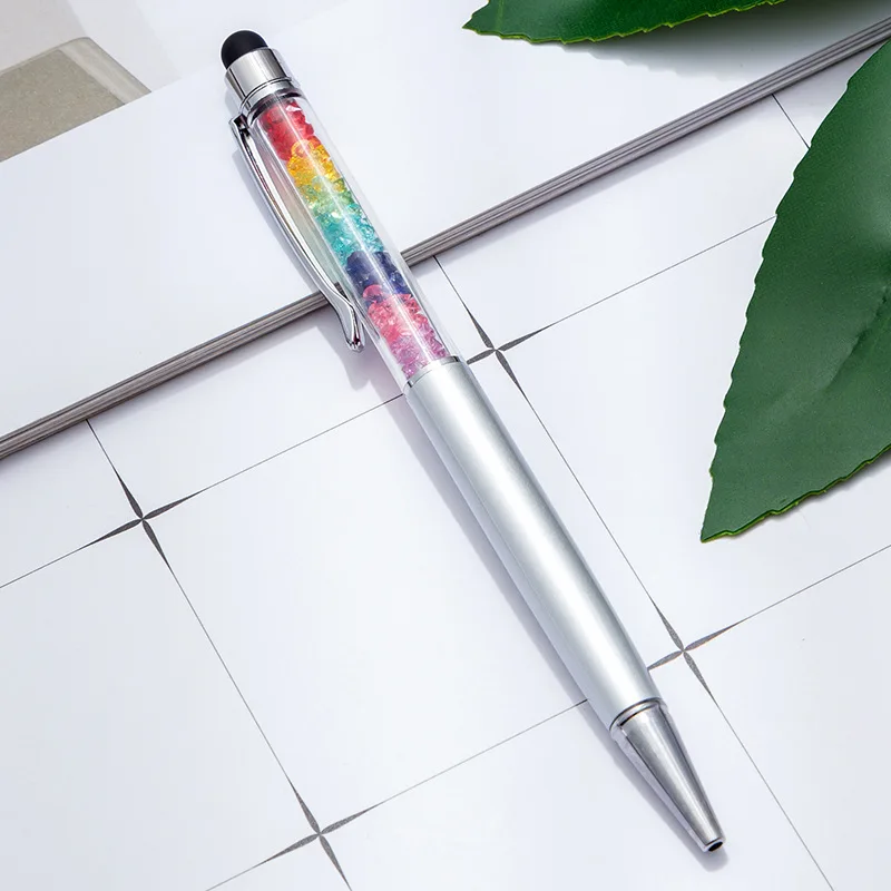 13 Colors Cute Kawaii multicolor Brand Diamond Metal Ballpoint Pen Touch Screen Crystal Ball Pen For Ipad Iphone Office Supplies - Цвет: 7