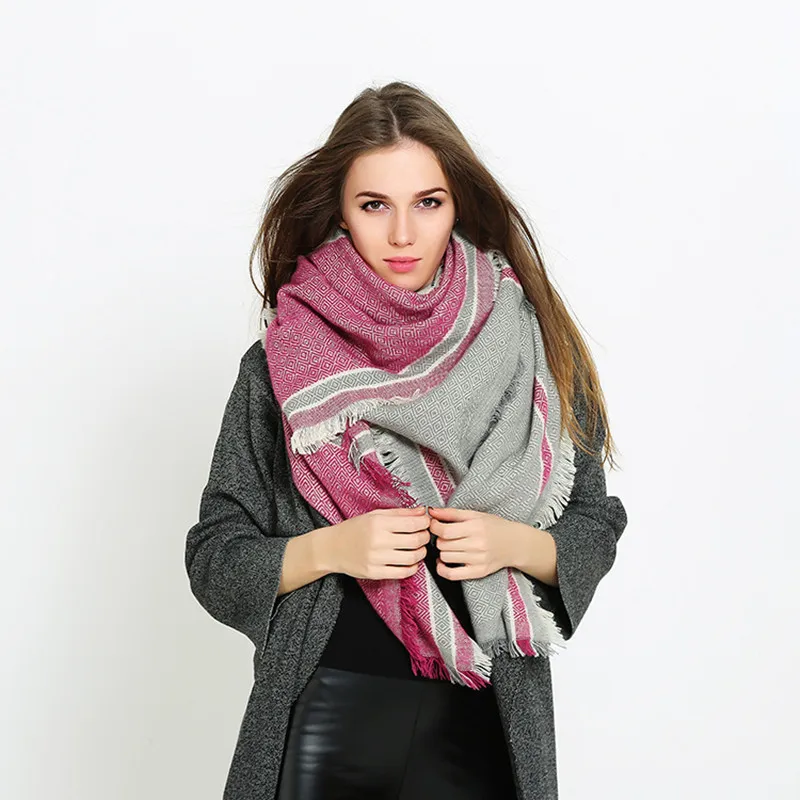 

Beautiful Scarf Winter for Women Cotton Patchwork Tassel Pashmina Cashmere Scarf Kerchief Large Scarve Shawl 140
