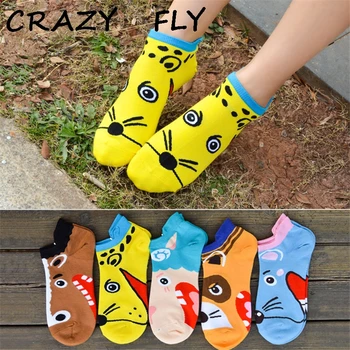 

CRAZY FLY 2019 Harajuku Cotton Socks Casual Unisex Crazy Socks Men/Women Low Cut Short Socks Cute Mouse Patterns Funny Socks