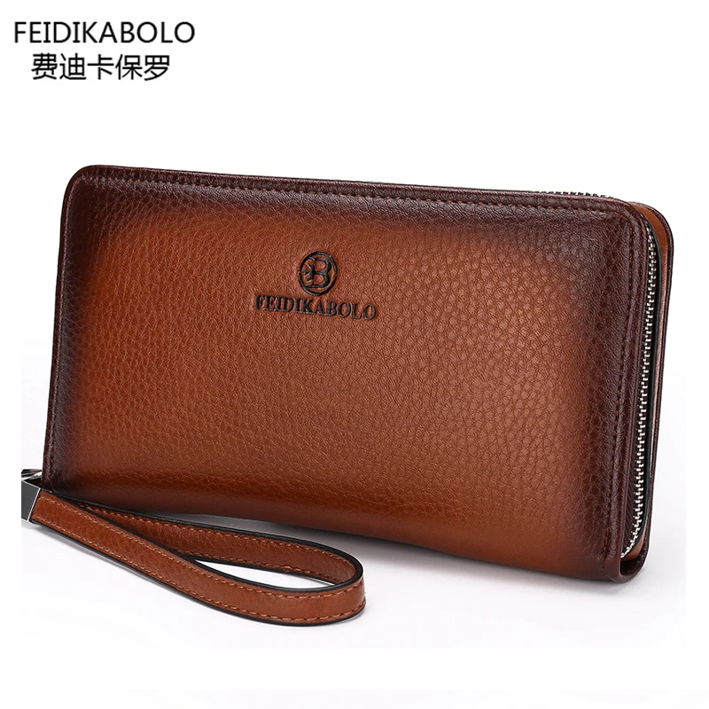 FD BOLO Brand Bag Men clutch Bags Monederos Carteras Mujer Luxury Male Leather Purse Men's Clutch Wallets Handy Bags Man Wallets
