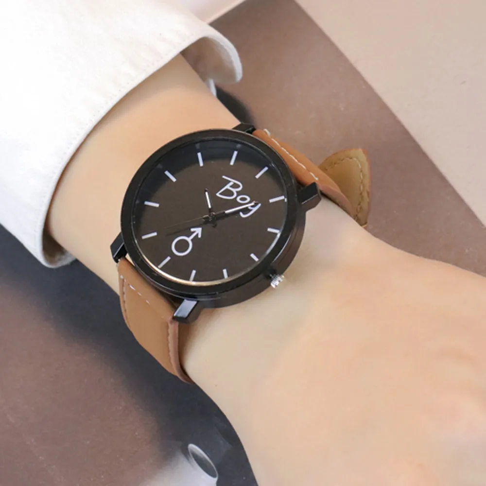 Lovers Watch Women Men Simple Fashion Stylish Wrist Watch Luxury Leather Brand Quartz Wrist Lovers Watch Couple Clock Relogio