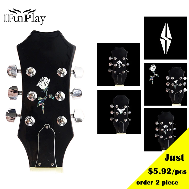 

DIY Guitar Head Inlay Sticker Guitar Headstock Decal Abalone Shell Decals Stickers for Acoustic Electric Guitar Ukulele Dropship