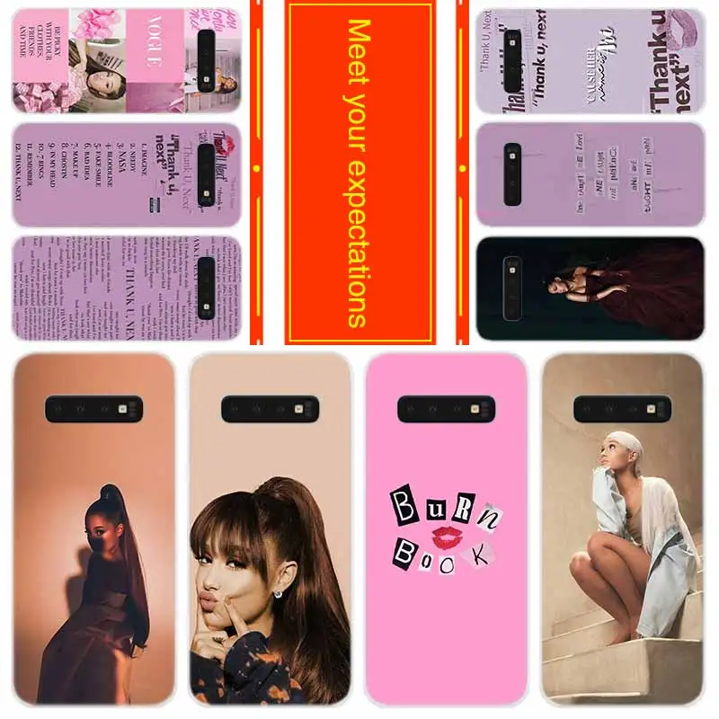 

Phone for Samsung Galaxy S10 E S9 S8 Plus S7 s6 Edge s10 plus s5 Note 10 9 8 Cover Case Ariana Grande Thank U Next
