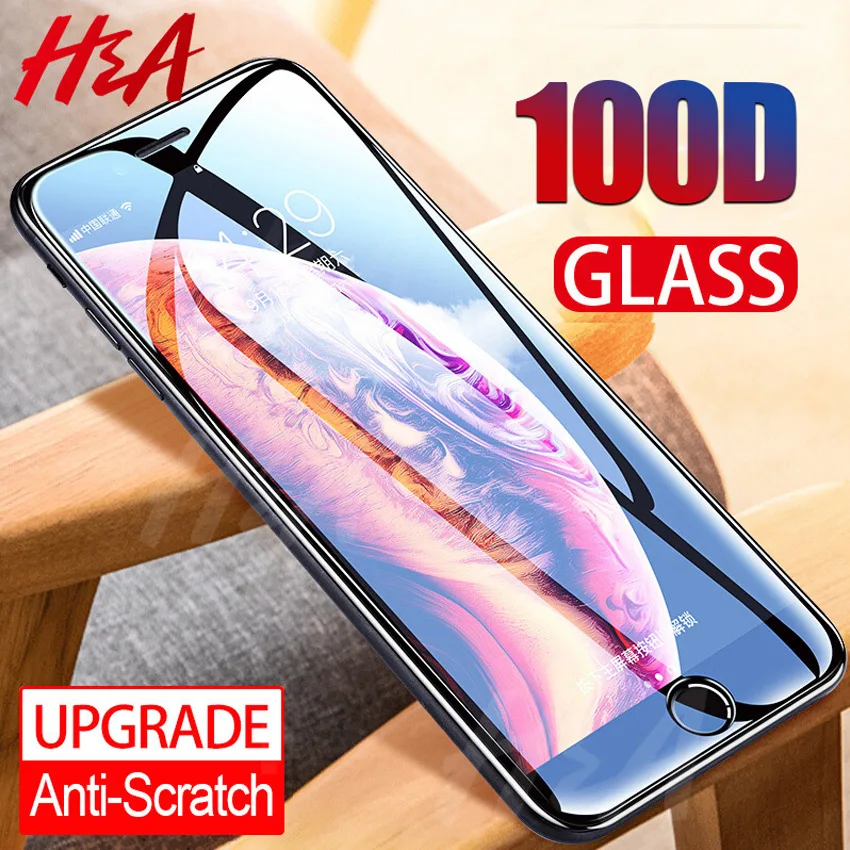 

100D Curved Tempered Glass On The For Apple iPhone X XR XS Max 7 8 Plus 6 6 S Plus tempered Screen Protector X Protective Glass