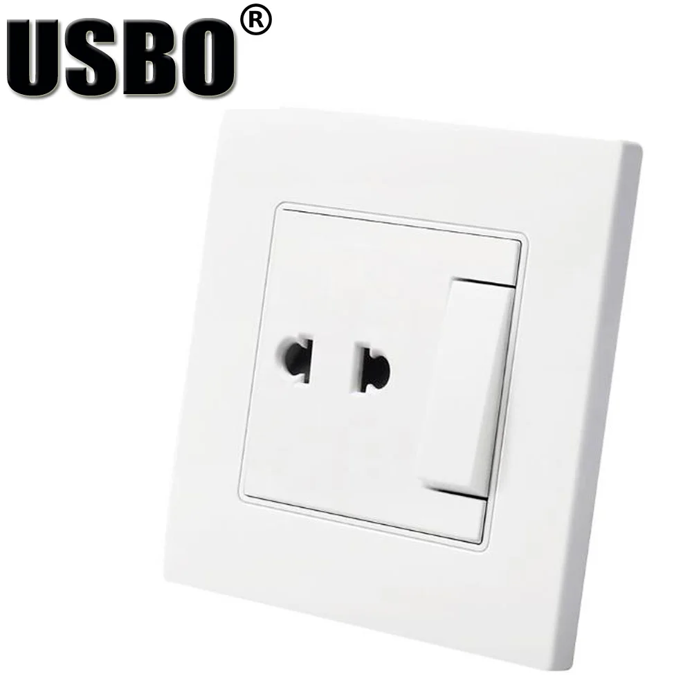 White PC panel child protection safety door US wall socket 10A 250V