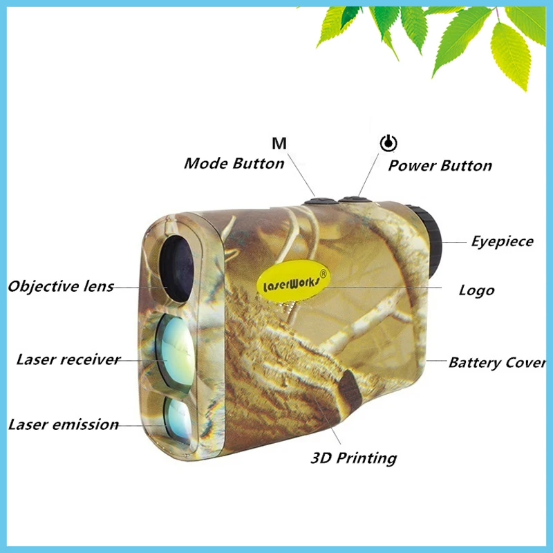 Камуфляжный лазерный дальномер 1000 м лазерный дальномер охотничьи дальномеры для гольфа монокулярный лазерный дальномер измеритель скорости