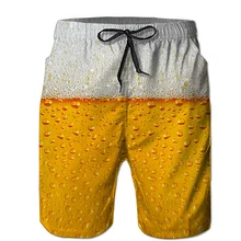 Новое поступление шорты мужские летние пляжные шорты модные 3D свежее пиво повседневные шорты с принтом унисекс хип хоп Уличная доска шорты