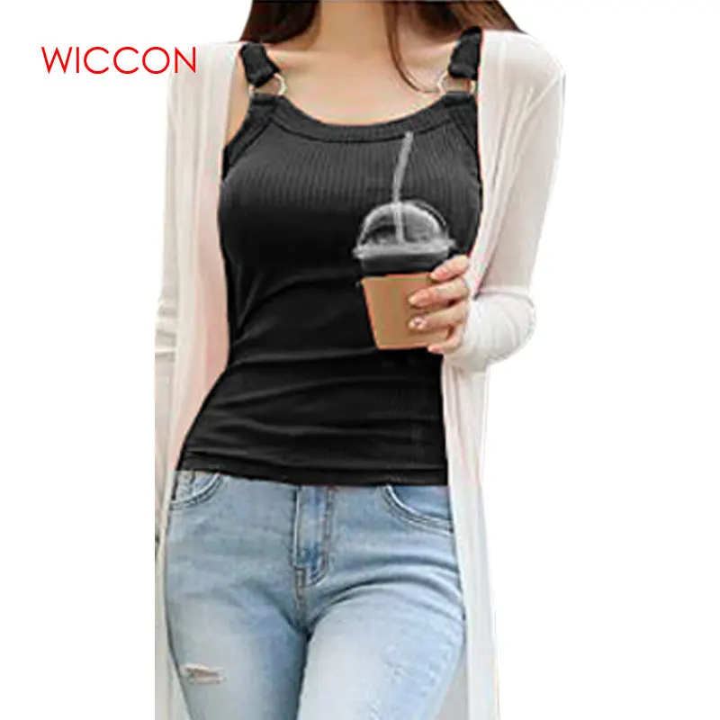 

Women Tank Top Sexy Silm Summer Camisole Vest Solid Cotton Halter Camis Basic Bustier Top T-shirt
