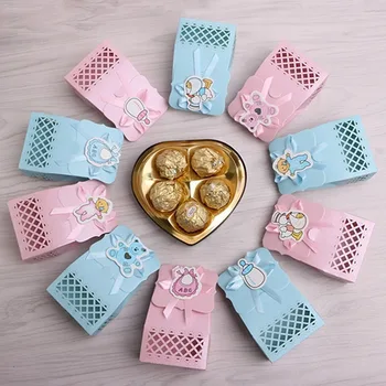 

12Pcs/Pack Ribbon Candy Biscuit Packaging Bag Shopping Bag Wedding Baby Birthday Party Supplies Gift Bag