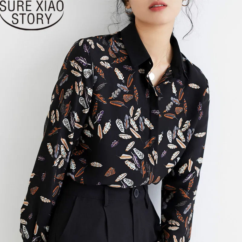 

blusas mujer de moda 2019 chiffon blouse womens tops and blouses harajuku ladies tops Turn-down Collar full blouse women 2511 50