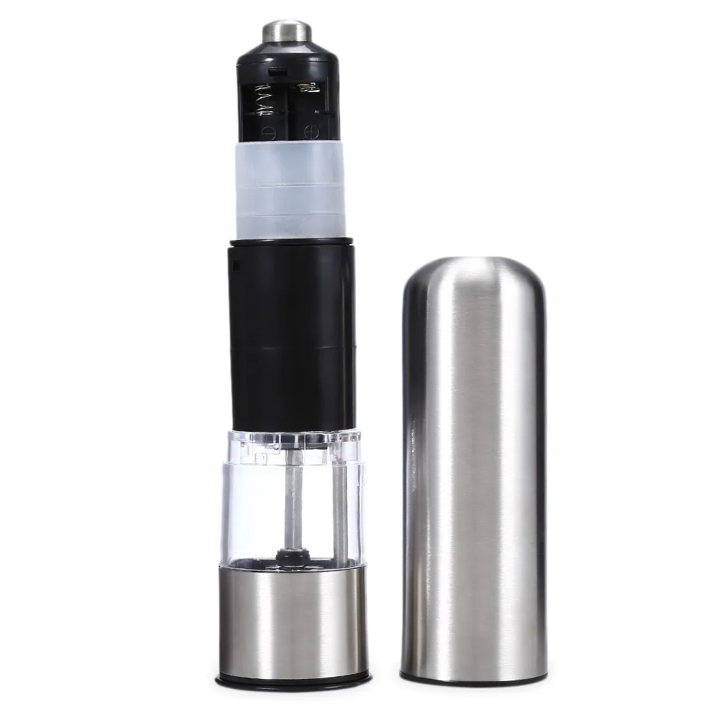 Kitchen Tools Stainless Steel Portable Electric Pepper Grinder Muller Pepper Mill with Light Seasoning Grinding Kitchen Tools09