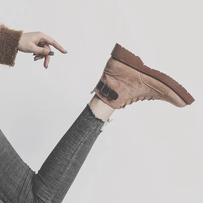 

ERRFC New Arrival Women's Motorcycle Boots British Luxury College Girls Short Ankle Boots Fall High Top Casual Shoes 35-43
