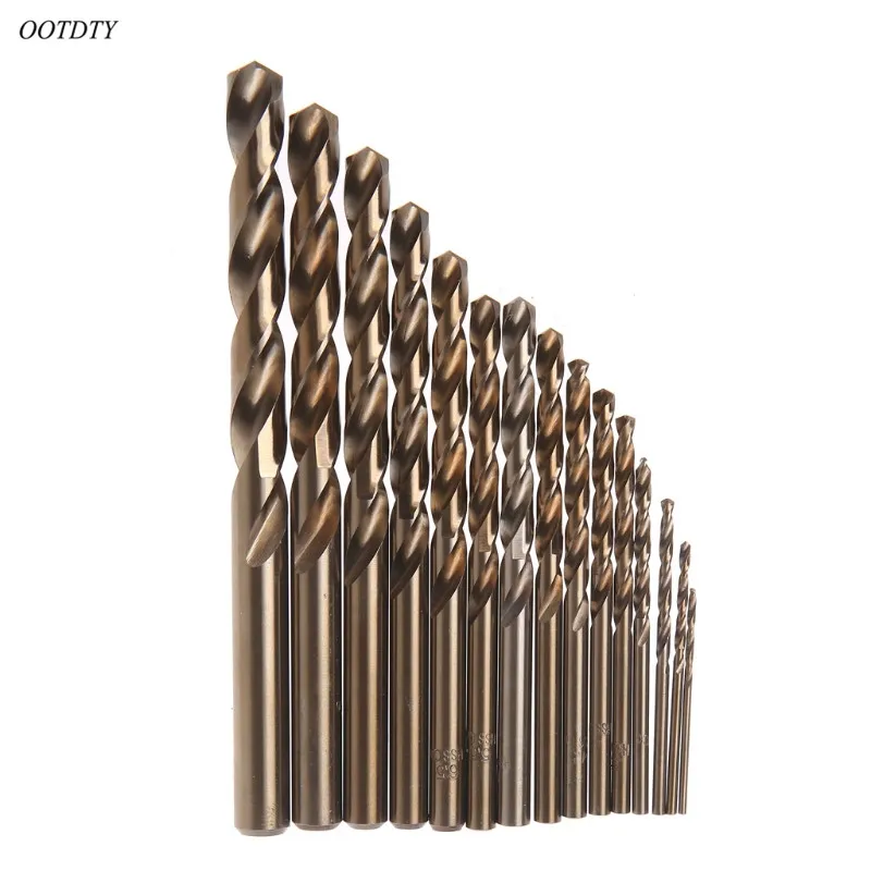  15Pcs High Speed Steel M35 HSS Cobalt Twist Drill Bit Set 1.5-10mm Power Tools