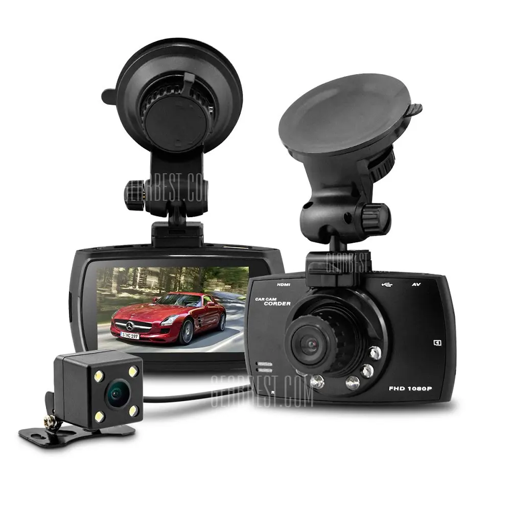  Car Camera DVR G30B 100% Novatek Dual Lens Car DVR Front Camera Full HD 1080P External Rear Camera HD 720P dual dashcam recorder 