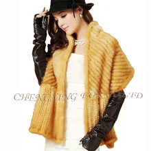 CX-B-M-46D наивысшего качества последний продукт зимний ручной вязки настоящий рыбий хвост норки Exqueisite мех шаль для женщин