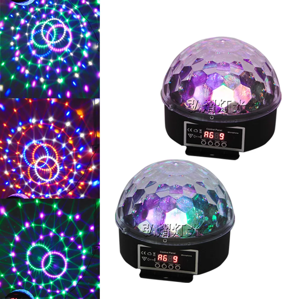 2pcs/lot DJ 9Color LED Sound Activated Party Light Rotating Laser