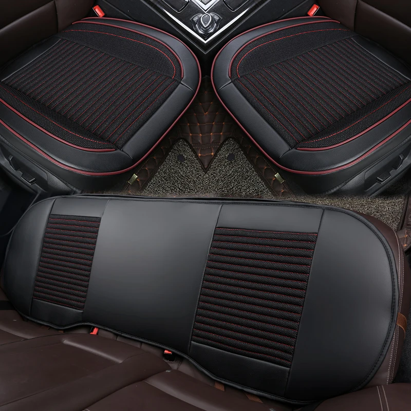 

Universal 3D Leather Flax Car Seat Front Rear Seat Cover Protector Auto Seat Cushion For Passat Toyota Honda Ford Chevrolet