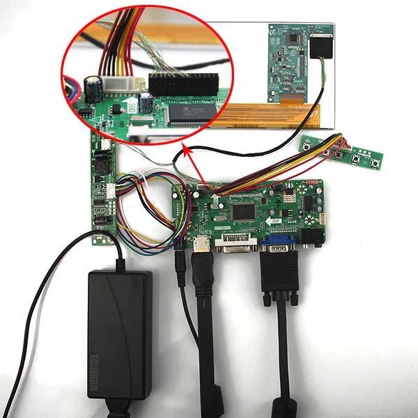 Placa de Driver de Controlador Monitor de Reaproveitamento Hdmi + Vga + Dvi + Audio para Lp133wx3-tla5 N133ige Lvds Laptop 1280*800 m. Nt68676 Lcd - Led 7 placa de driver (hdmi + vga +