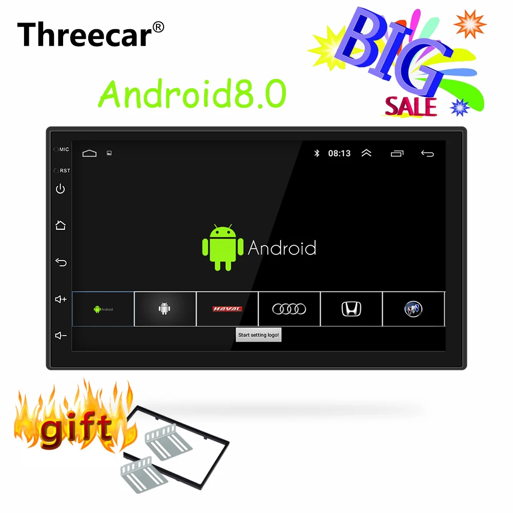 

Threecar 2 Din Car Radio Android 8.0 Universal GPS Navigation Bluetooth Wifi Car Audio Stereo Car Multimedia MP5 Player BIG SALE