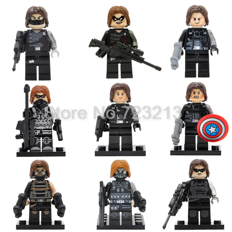 

Single Sale Winter Soldier Super Hero Legoingly Figure Marvel The Avengers Building Blocks Set Model Bricks Toy for Children