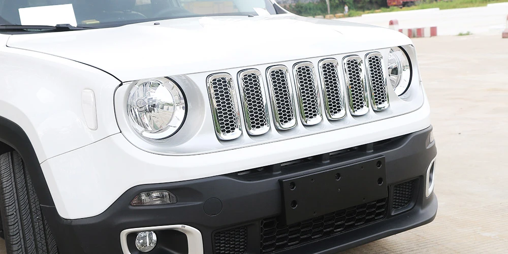 Apto para Jeep Estilo do Carro Shineka Auto Frente Malha Grades Inserir Capa Guarnição Adesivo Renegado 2020-2020 Acessórios 11 High Quality Automóveis e motos