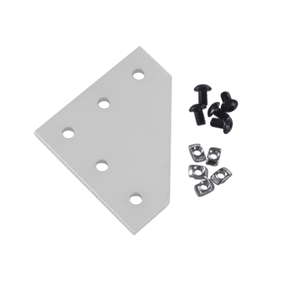 2020 V-slot/T-slot Aluminum Extrusion at 90 degree angle Joining Plate with 20-M5 T Nuts M5x10 10.9 Semi-round head Hex screws |