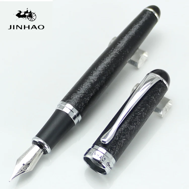 

JINHAO 750 Pen Business & Writing Supplies Black Rough surface and silver Braod Nib Fountain Pen Without Pen Case